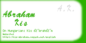 abraham kis business card